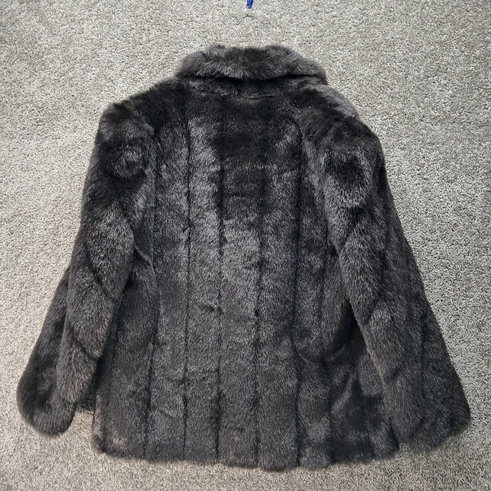 Vintage G. Caseratti Originals Faux Fur Coat Brown Modacrylic USA Made 18W - Picture 8 of 11